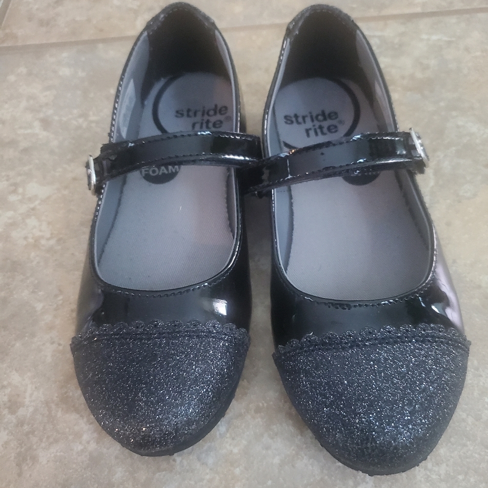 Stride rite girls black dress shoes